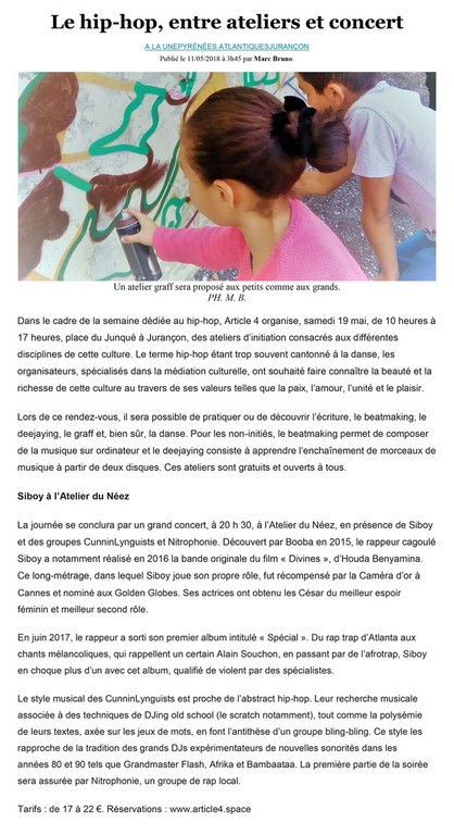 Article de presse — Cocodef / Article 4 / Gare Urbaine