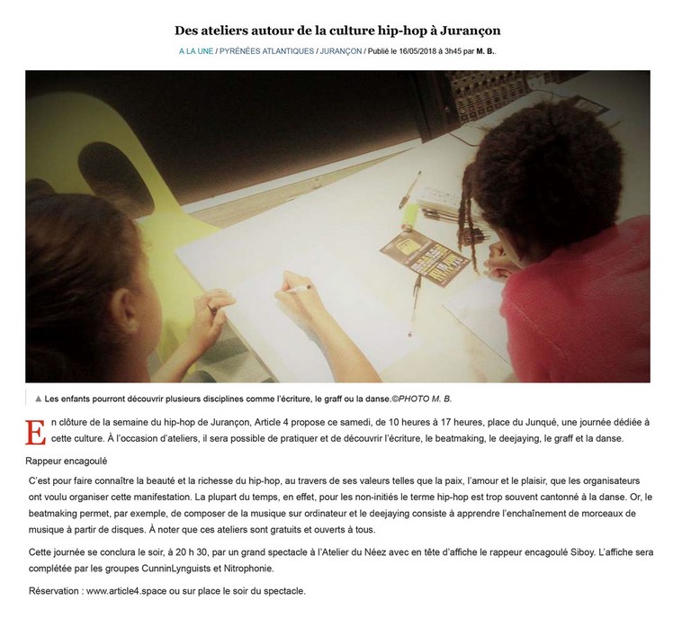 Article de presse — Cocodef / Article 4 / Gare Urbaine