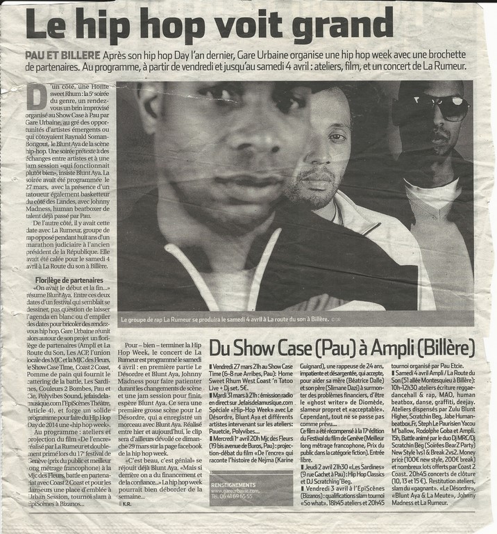 Article de presse — Cocodef / Article 4 / Gare Urbaine