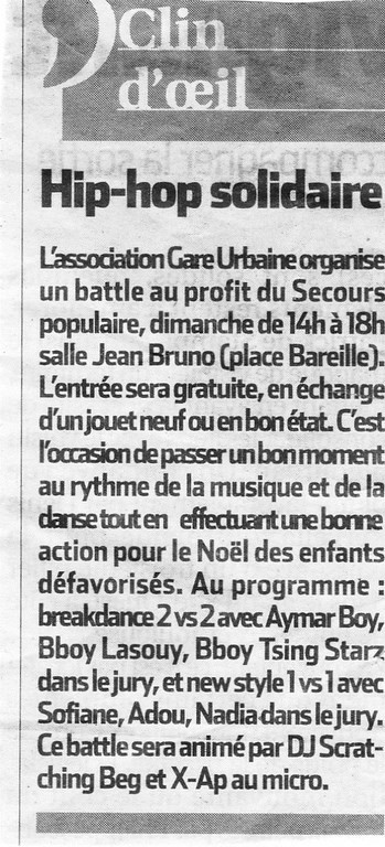 Article de presse — Cocodef / Article 4 / Gare Urbaine